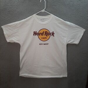 Hard Rock Cafe Shirt Adult Extra Large‎ White Key West Florida Graphic Tee Mens